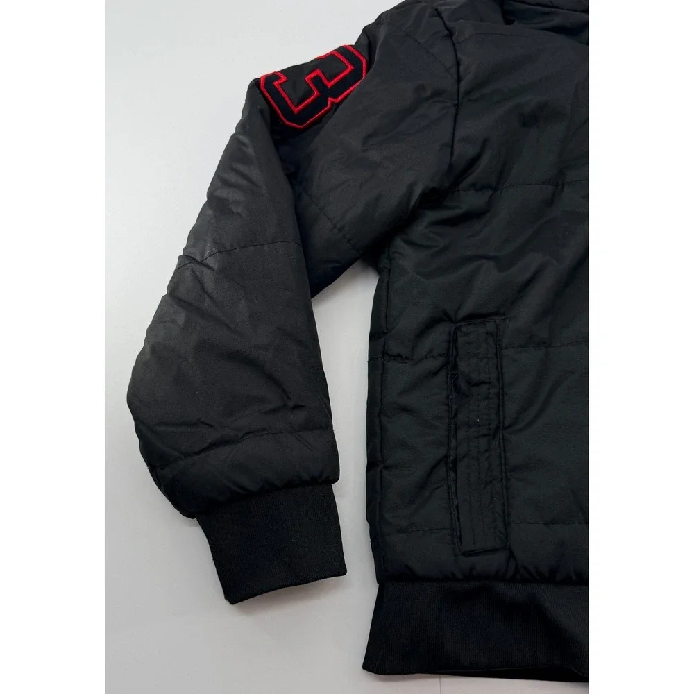 U.S. Polo Assn Boys Puffer Jacket‎ XS 4-5 Black Hooded Full Zip Winter Coat
